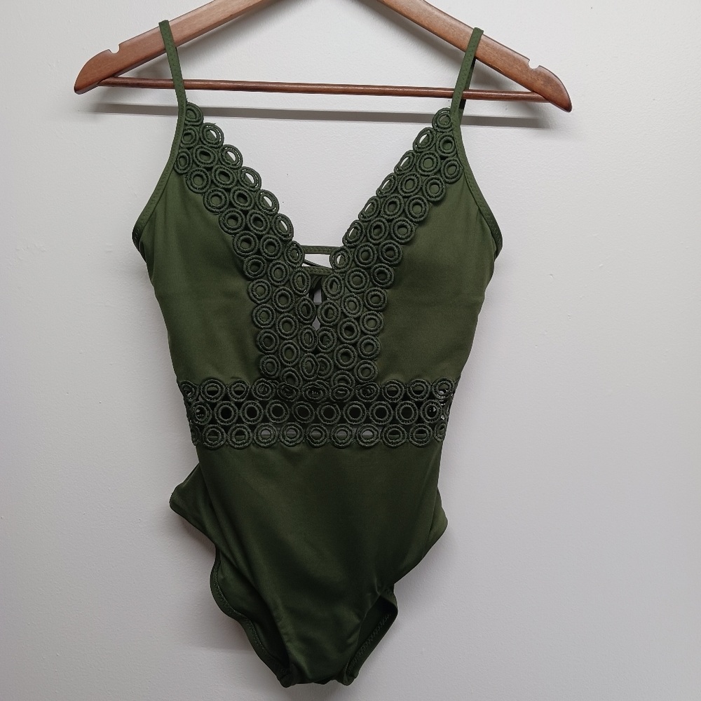 BECCA Olive Green One Piece Swimsuit